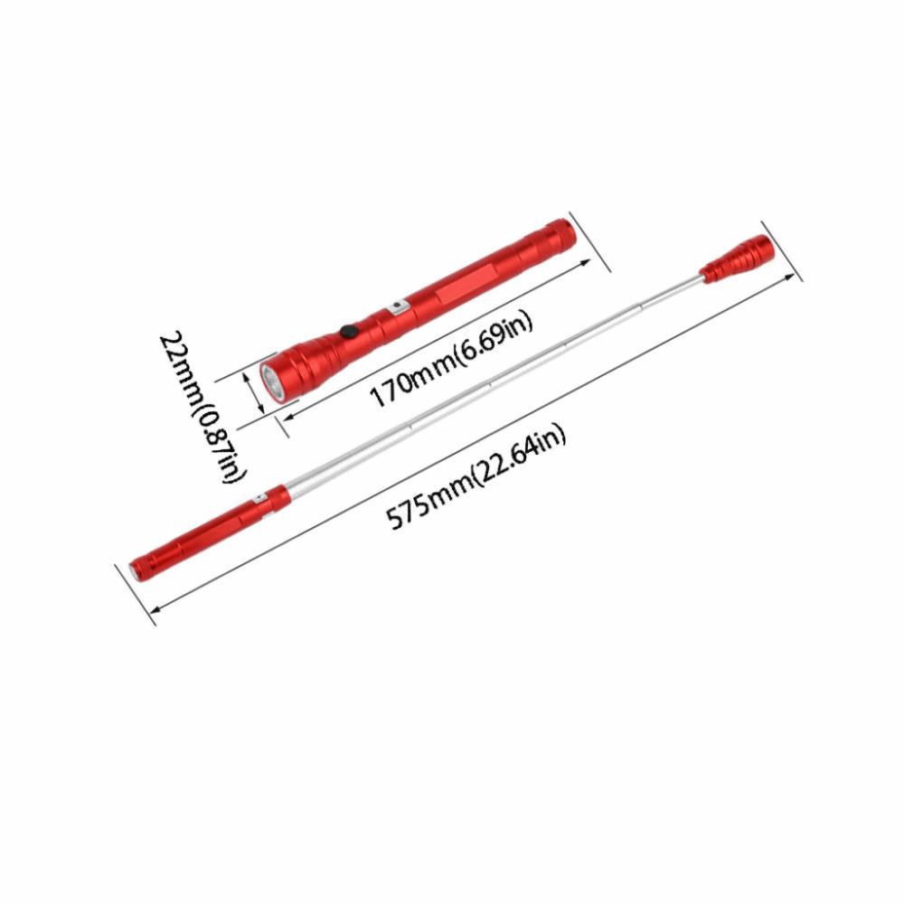 Telescopic Stretching Magnetic Pickup Tool 3 LEDs Flexible LED Flashlight  Corner Picking