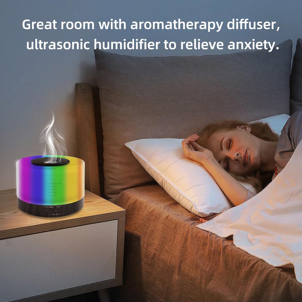 550ml Ultrasonic Diffuser with Auto Humidifying + 6 Therapeutic Oils for Home/Office