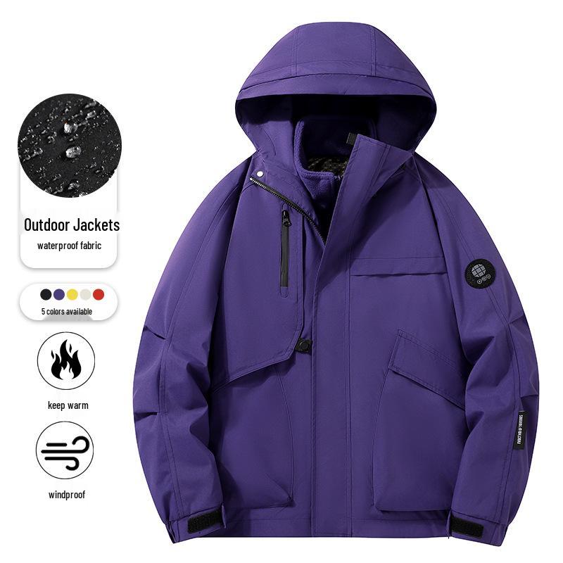 Men's Trendy Hooded Windproof Waterproof Jacket - Autumn/Winter Mountain Style Outerwear