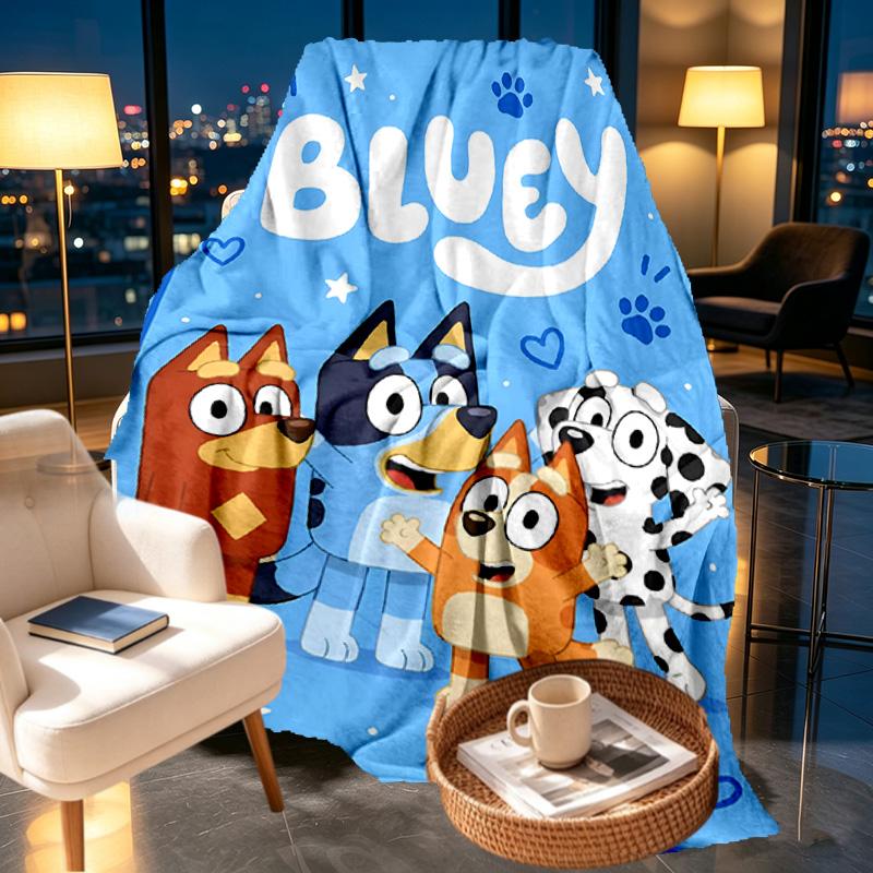 Bluey Print Blanket - Soft & Comfortable, for Bedroom, Travel, Sofa, Home Decoration - Birthday Christmas Gift for Friend