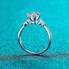 Raffinato Anello Nuziale in Argento Sterling S925 con Moissanite Floreale per Donna - 1 Carato, Design Semplice ed Elegante