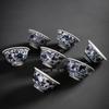 1pcs Blue and White Entwined Lotus Master Cup Household Single Tea Cup Chinese Antique Kung Fu Tea Set Drinking Utensils