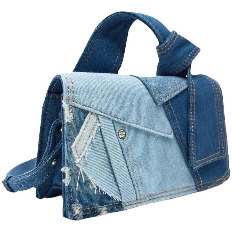Denim Single Shoulder Messenger Bags Portable Travel Bag Versatile Crossbody Bags