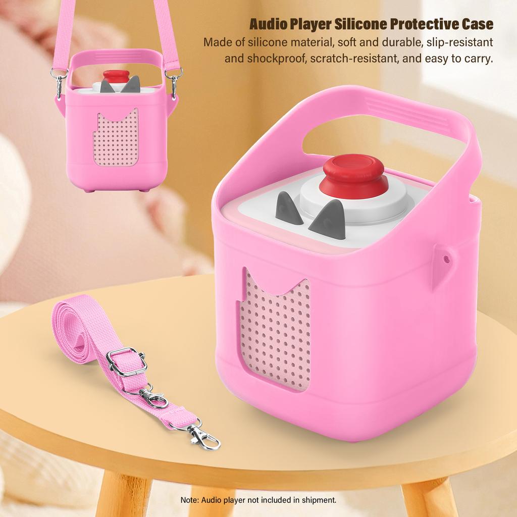 Soft Protective Silicone Sleeve with Easy To Carry Handle Shockproof Anti-Slip Protective Cover for Toniebox 1&2 Audio Player