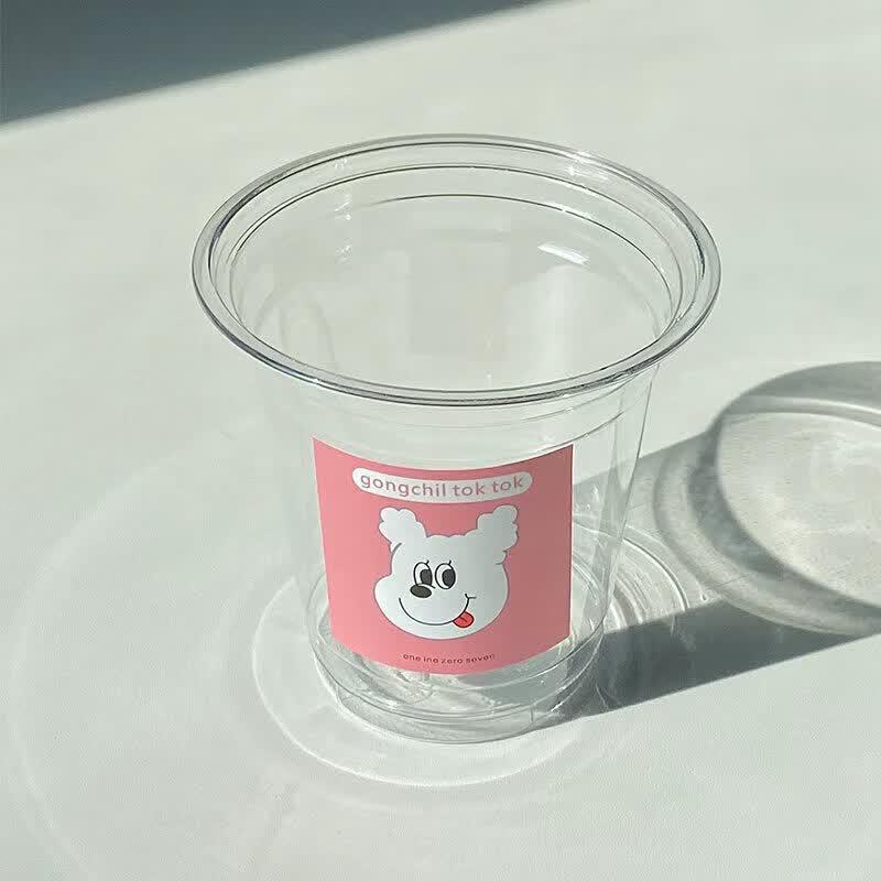 Disposable PET Plastic Cold Drink Cups with Lids