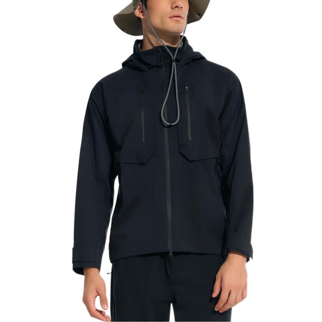 FILA Fitness Hiking Waterproof, Windproof, Breathable, And Thermal Windbreaker Jacket Men's Jet Black A51M511701F-BK