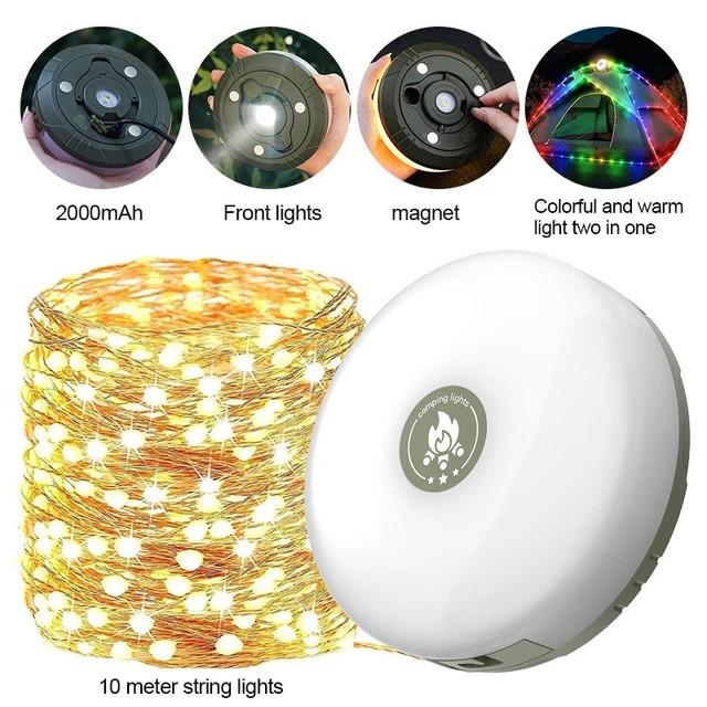 

Светодиодная лампа для кемпинга, атмосфера, длина 10 м, водонепроницаемый, пригодный для вторичной переработки, световой пояс, уличная садовая декоративная лампа для палатки Camping Light