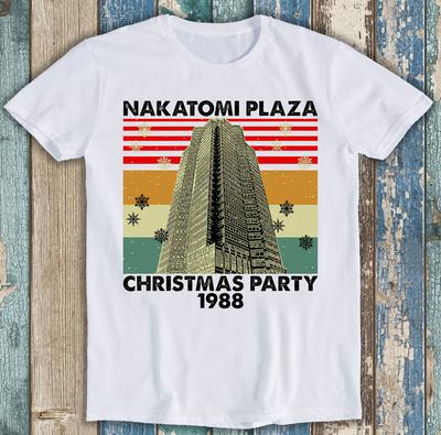 Nakatomi Plaza Festa di Natale 1988 Anni '80 Die Movie Bruce Regalo Maglietta T Shirt M1382