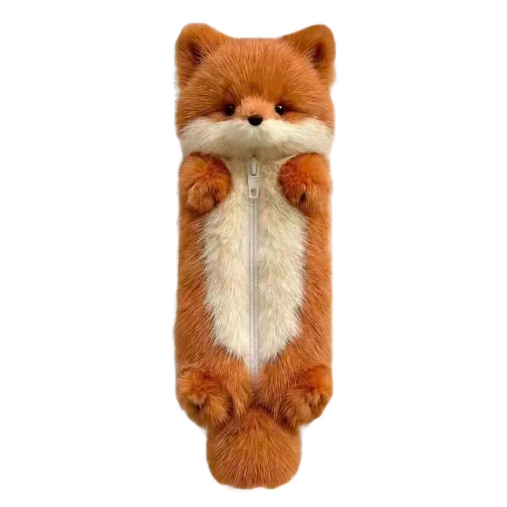 Fuchs-Form Federmäppchen Plüsch Schreibwaren Aufbewahrungstasche Niedliche Stifttasche Schüler