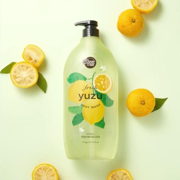 Duschgel Mate Körperpflege Früchte 4 Sorten(Pfirsich / Baumwolle / Beere / Yuzu) 1200g, koreanische Kosmetik