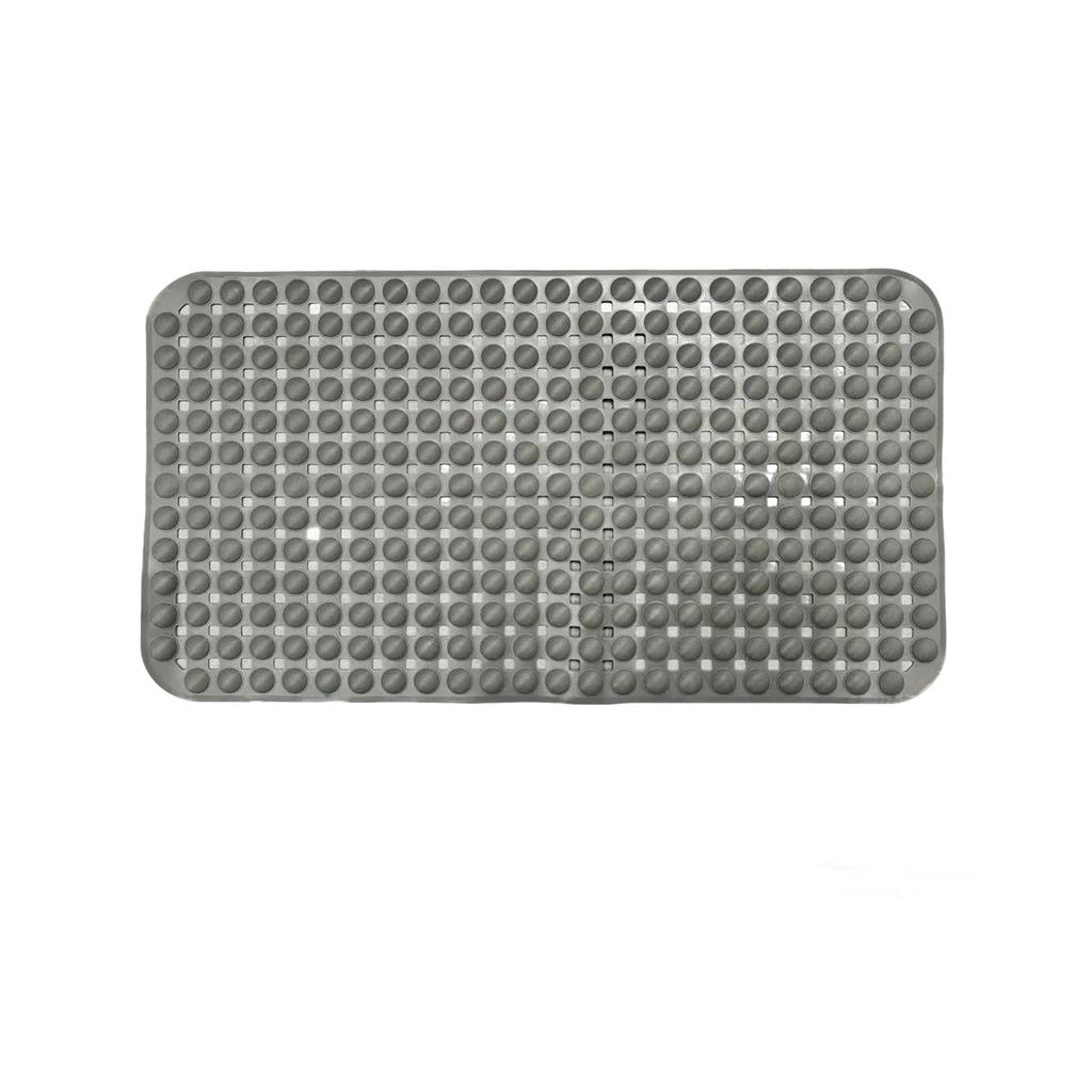 17x68cm Non-Slip Bath Mat with Suction Cups & Drain Holes - Soft, Machine Washable Shower Floor Pad for Safety & Foot Scrubbing