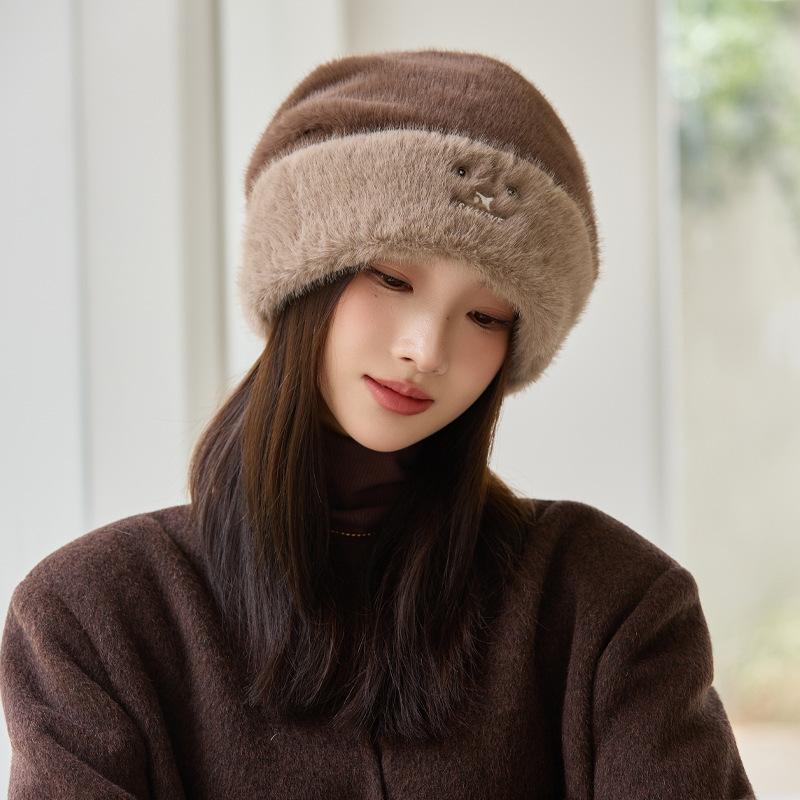 Women Outdoor Fashion Fur Hat Warm Windproof Head Cap Faux Fur Hats Travel Ear Hat