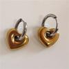 Classic Gold Chunky Flower Heart Star Hoop Earrings For Women Men Punk Hip Hop Gold Color Female Earring Statement Y2K Jewelry