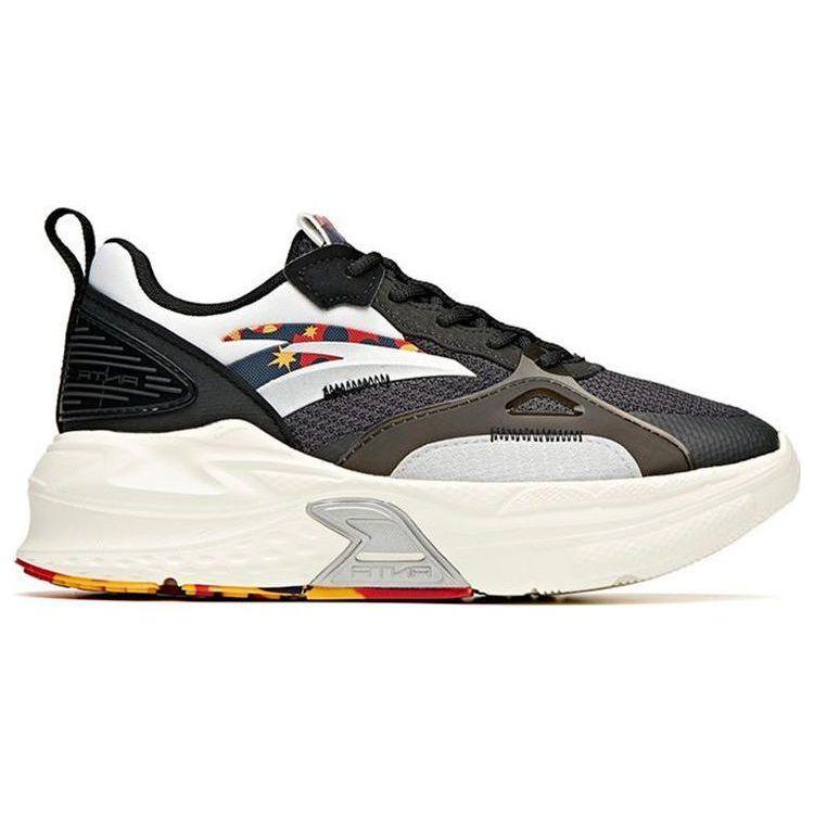 Anta Life Series Mix Fission Sports Versatile Wear Resistant Shock Absorption Low Top Casual Shoes Women Casual Shoes Gray Black 122118812-4