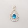 Swiss Blue Topaz Gemstone 925 Sterling Silver Jewelry Statement Designer Pendant 1.40" For Her PP-19-8