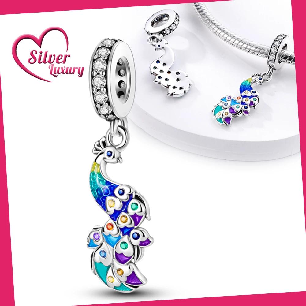 

Original Charmscopper Colorful Peacock Animal Beads Fit Charms Platabracelets For Women Women Jewelry Making Diy