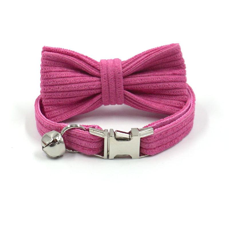 Begonia Red Corduroy Cat Collar with Engraved Name