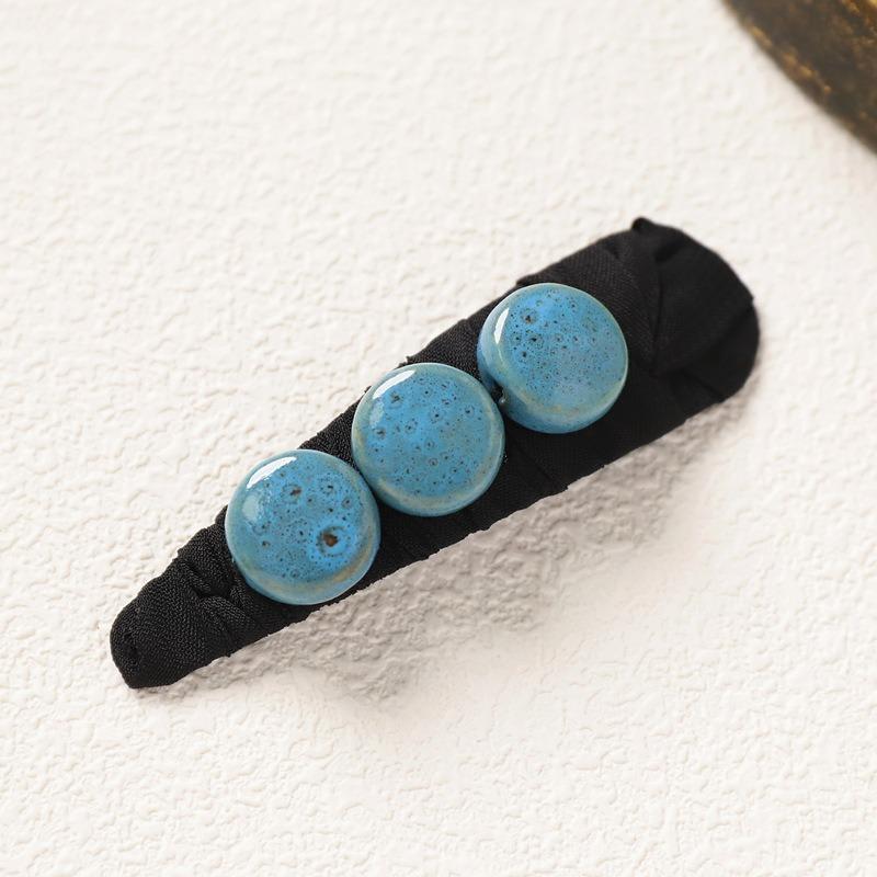 

Дизайнерская заколка для волос с тибетской бусиной дзи, ручной работы, с бирюзой и воском, зажим-краб, аксессуары для волос, женский ретро-головной убор