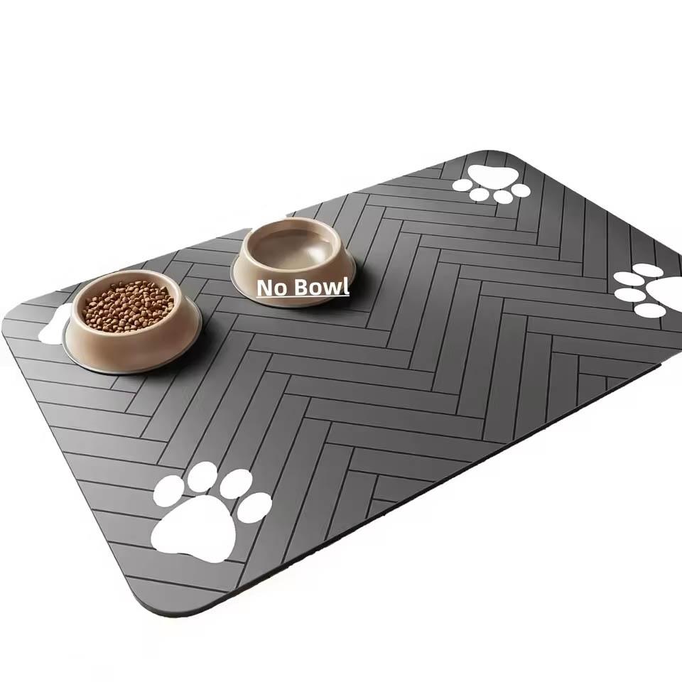 

Pet feeding mats made of diatomaceous earth suitable for cats and dogs easy to clean waterproof durable and wear-resistant. 30cmX50cm темно-серого