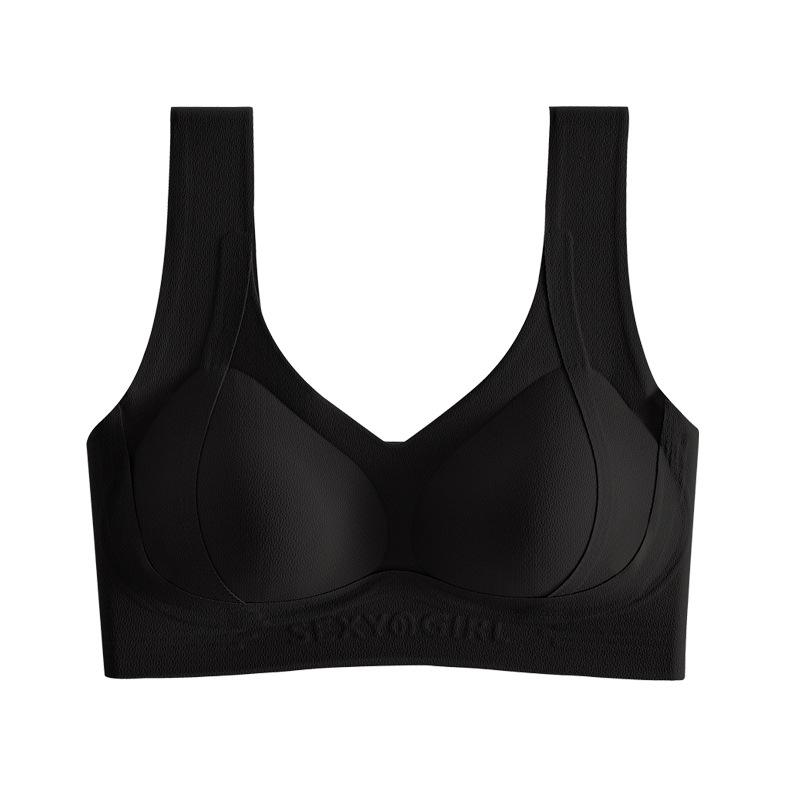 

Бесшовное нижнее белье с антигравитационным эффектом, женский бюстгальтер большого размера, который делает грудь маленькой, обеспечивает мягкую поддержку, подъем и сбор, предотвращает провисание. 2XL (130-75 kg) чёрный