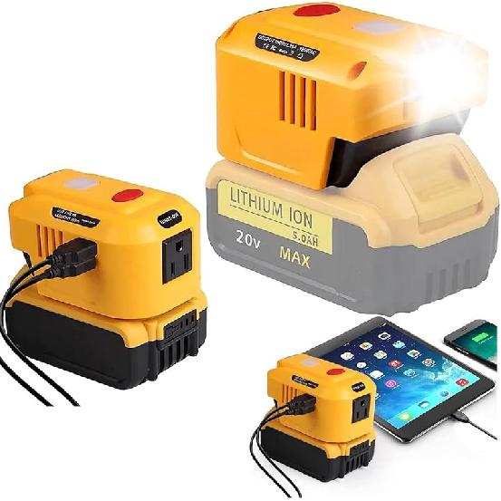 150W Power Supply Inverter for Ryobi 18V, TEPULAS DC 18V To AC 120V Power Inverter Generator, Power Source USB Phone Charger Adapter for Ryobi w/AC