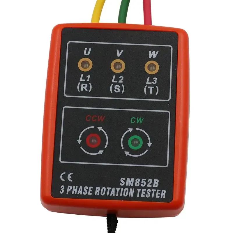 TOOL SM852B Phase Tester Current Voltage Detector Portable Three-Phase Electrical Phase Sequence Detector Phase Sequence Table