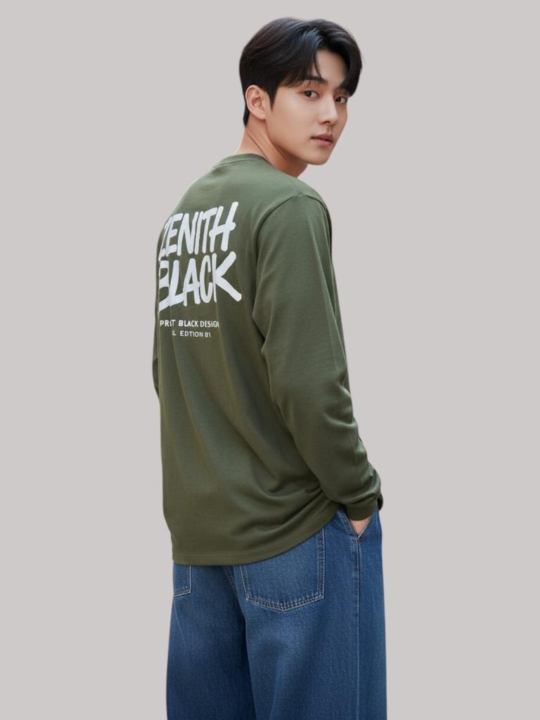 ZBLACK Zenith Black Big Logo Long Sleeve (Khaki)
