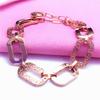 Rose Gold-Plated Purple Gold Women'S Fashion Atmosphere Hollow Wide Version Foreign Gas Color Gold Bracelet