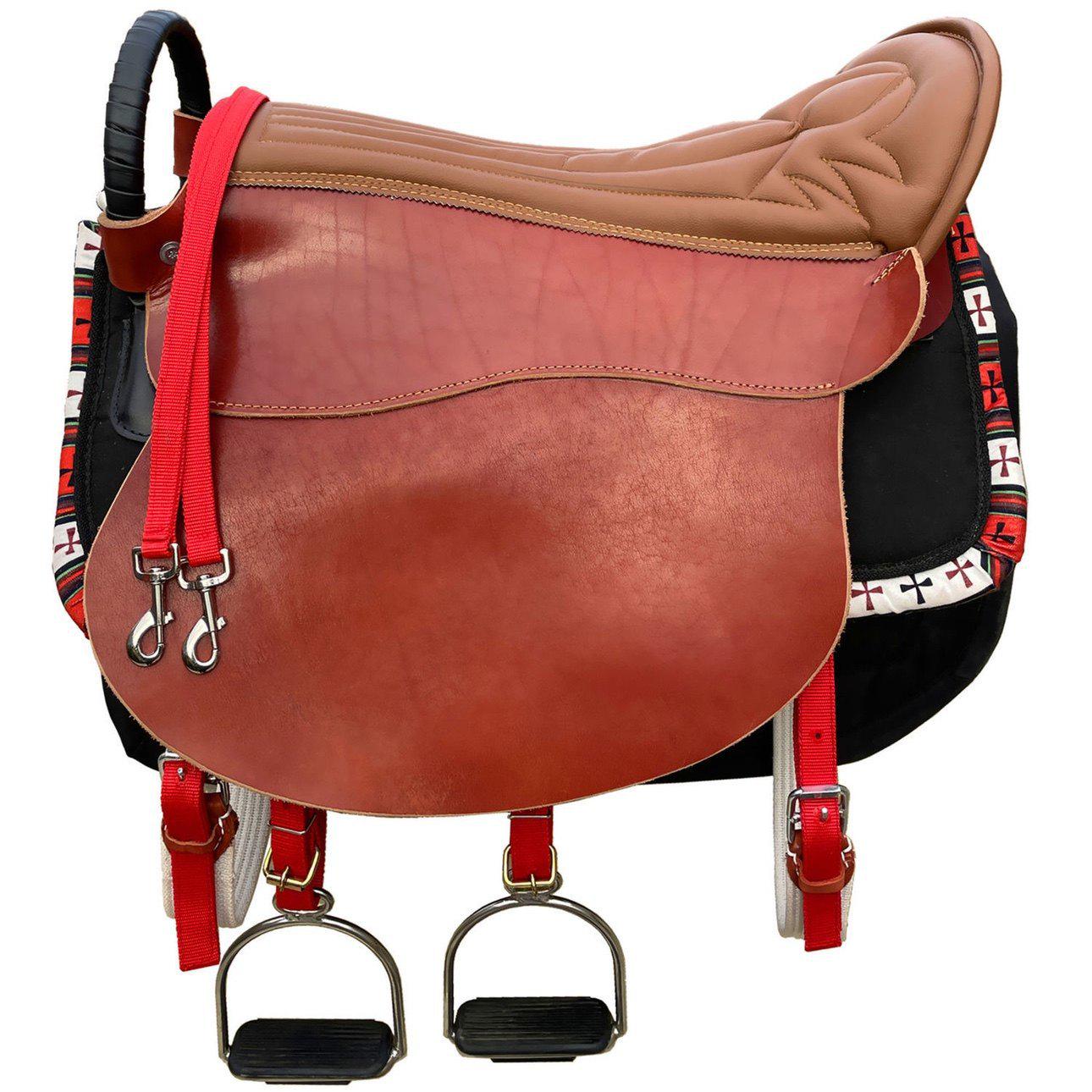 Double Saddle Set: Couple & Parent-Child Scenic Saddles, Genuine Cowhide, Free Shipping Included Default