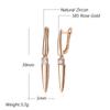 Kienl Simple  Rose Gold Color Long Drop Earring For Women Luxury Shiny Natural Zircon Accessories High Quality Daily Jewelry