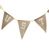 Linen Vintage JUST MARRIED Wedding Banner Photo Props Bunting Birthday Party Decorations Kids