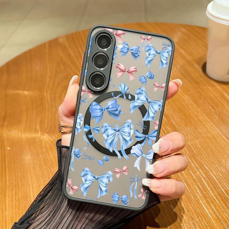 

Blue Butterfly Pattern Magnetic Phone Case For Samsung Galaxy A37 A17 A56 A36 A55 A35 A26 A16 A25 A15 A54 A14 A34 Acrylic Cover Galaxy A56