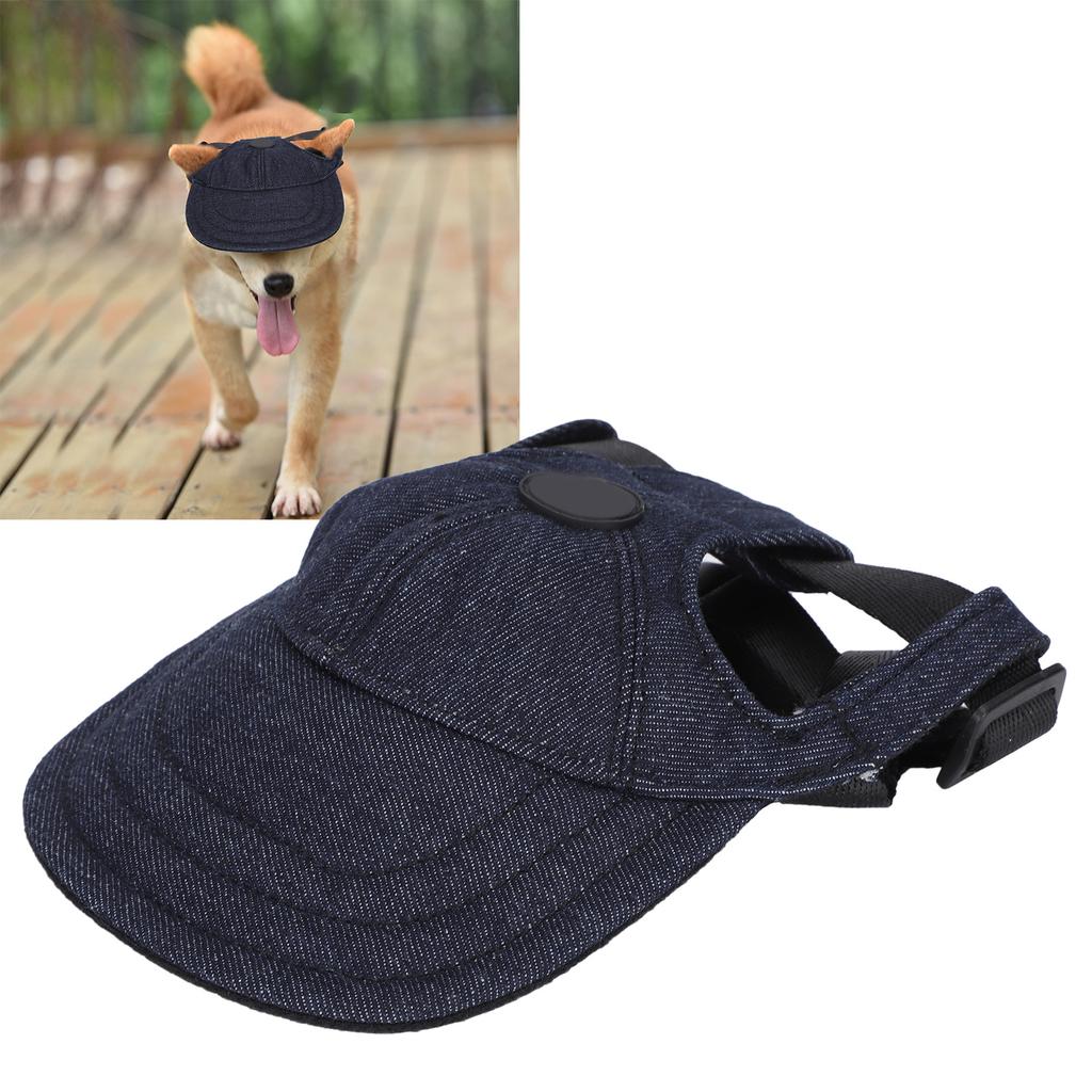 Pet Four Seasons Sunshade Baseball Hat Fashionable Adjustable Lightweight Dogs Peaked Cap Denim Blue S