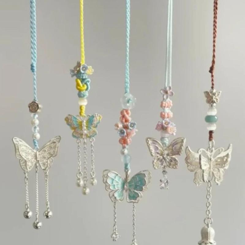 Handmade Colorful Butterfly Hanging Ornament High-End Keychain Niche Chinese Style Pendant Versatile Fashion Phone Decoration