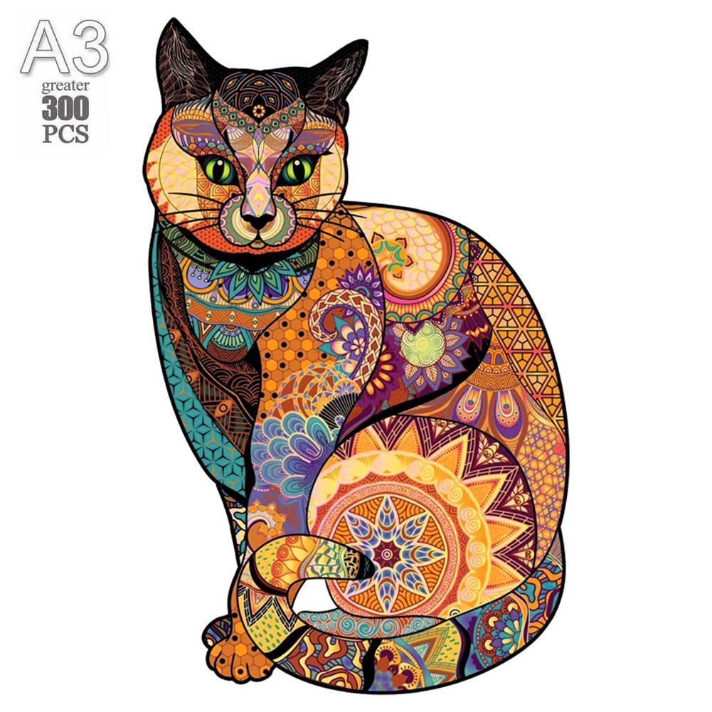 Non-Toxic Animal Wooden Puzzle For Adults Children A3 A4 A5 3D Wood Diy Crafts Shaped Christmas Gift Wooden Jigsaw Puzzle Gifts New