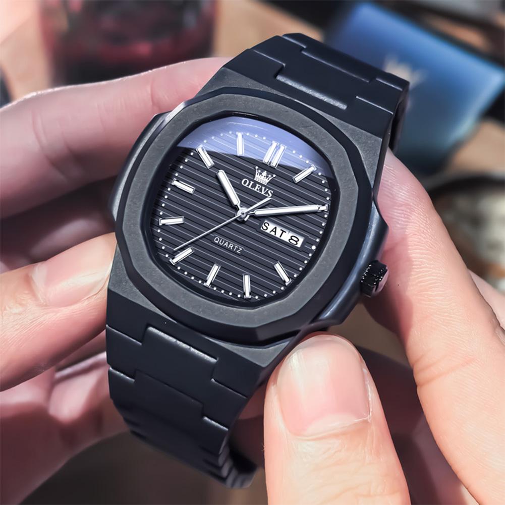 OLEVS Luxury Man Wristwatch Waterproof Date Luminous Watch for Men White Resin Men's Quartz Watches Reloj Hombre