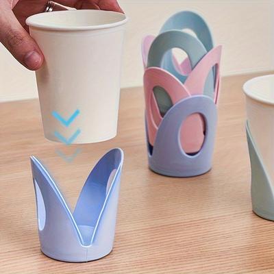 4pcs Heat Paper Cup Holder Unique Shape Design Multiple Colors Suitable for Home Parties and Office Use