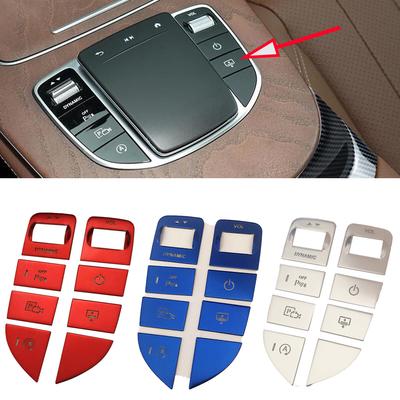 Car Styling For Mercedes Benz C E GLC Class W205 W213 X253 Center Console Gear Shift Multimedia Mouse Buttons Covers Stickers