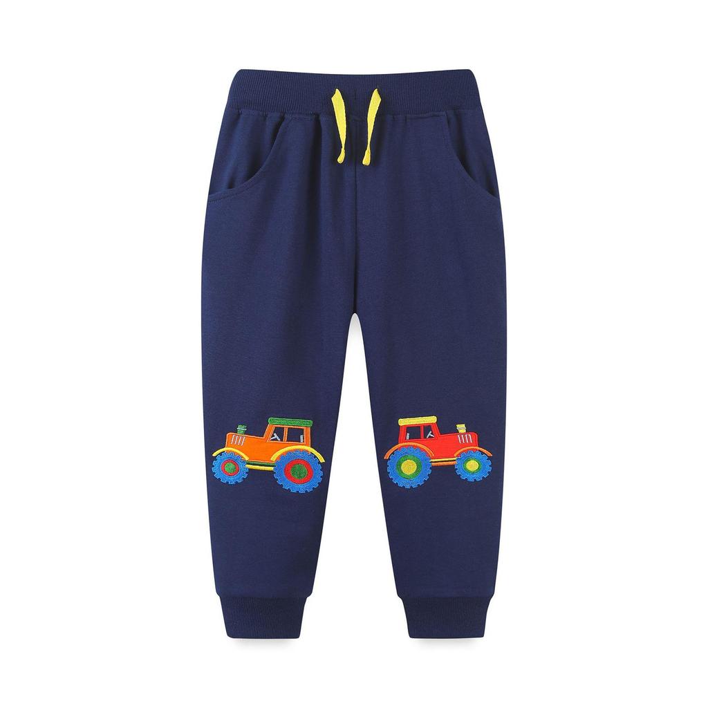 Boys' Autumn Cartoon Embroidered Jogger Pants - European Fashion Style