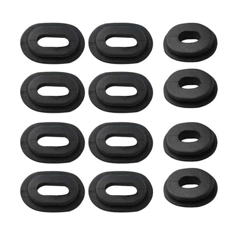 12Pcs/Set Motorcycle Body Side Cover Black Rubber Grommet Fairing Washer Bolts Fixed Rubber Ring Motorcycle Exterior Accessories