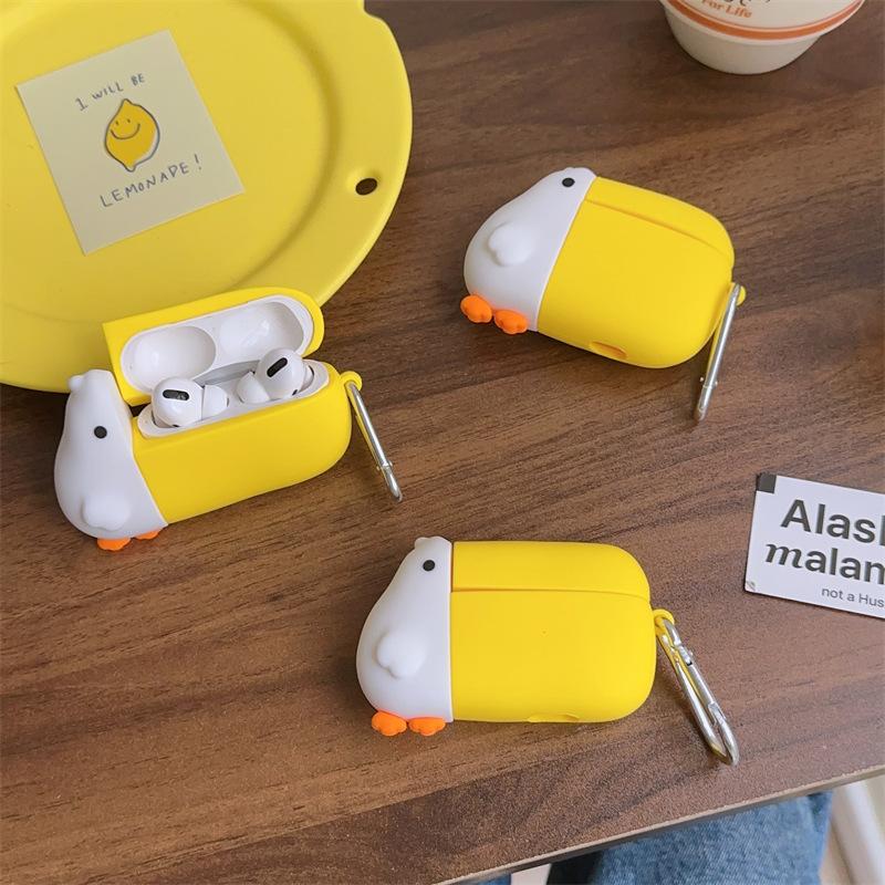 Cute Big Bill Bird for Airpods 4 Generation Pro2 Apple Bluetooth Wireless Headset Cover 1/2/3 Silicone Cartoon