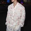 INCERUN Mens Oversized Long Sleeve Button Down Hollow Out Floral Print Casual Loose Shirts