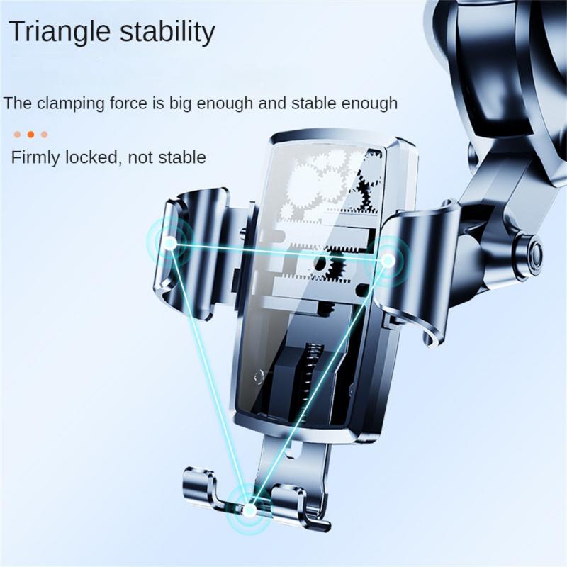 Car Phone Bracket Foldable Suction Type  Instrument Panel Fixed Gravity Induction Rotation Navigation Phone Holder Car Accessory