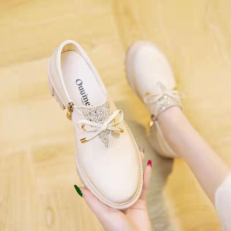 

Real soft leather British style small leather shoes women s 2024 new spring women s shoes popular leather single shoes versatile high heels 35