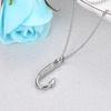 Stainless Steel Fish Hook Memorial Ashes Necklace Pendant Perfume Bottle