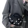 Neue Ankunft Mode frauen Kleine Umhängetasche Schwarz PU Leder Schulter Tasche Weibliche Punkte Hand Taschen Casual Korb Top-griff Tasche