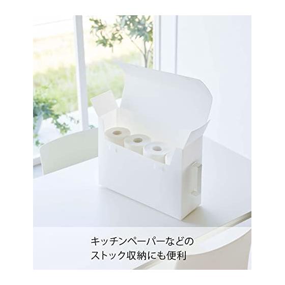 Yamazaki Jitsugyo Range Hood Filter Storage Case White Approx. W14.5 x D46.5 (Handle folded: 43.5) x H31cm Tower with Handle Stock Storage 6047