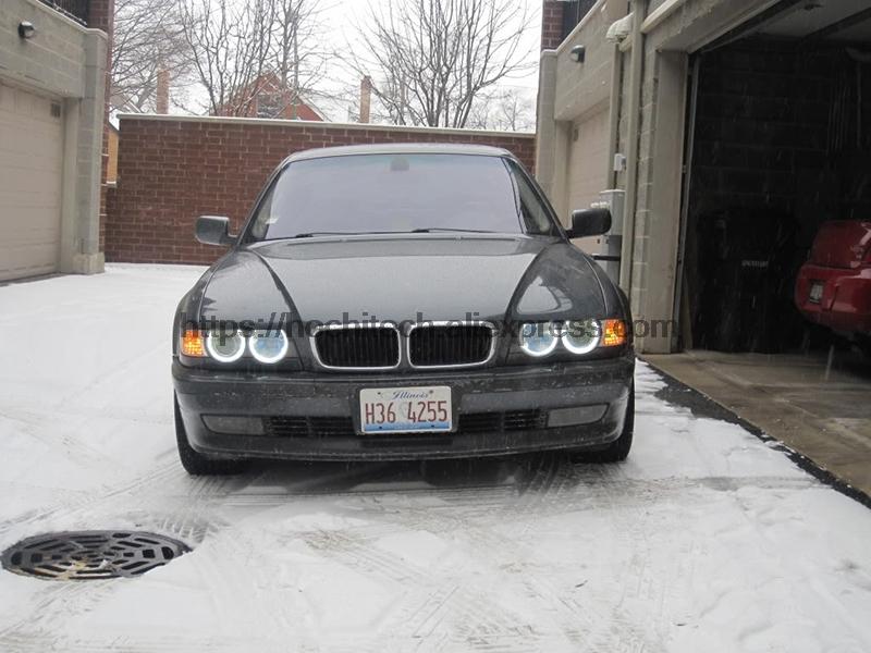 Car Styling WHITE 6000K CCFL Headlight Halo Angel Eyes Kit Angel Eyes Light HochiTech for BMW 7 Series E38 1994-2001