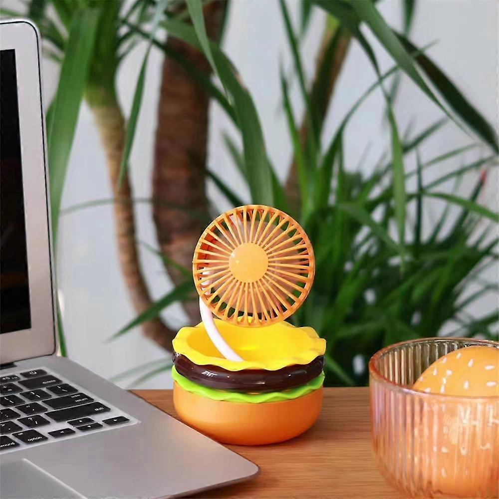 Portable Mini Fan USB Charging Personalized Hamburger Shape Desktop Electric Fan