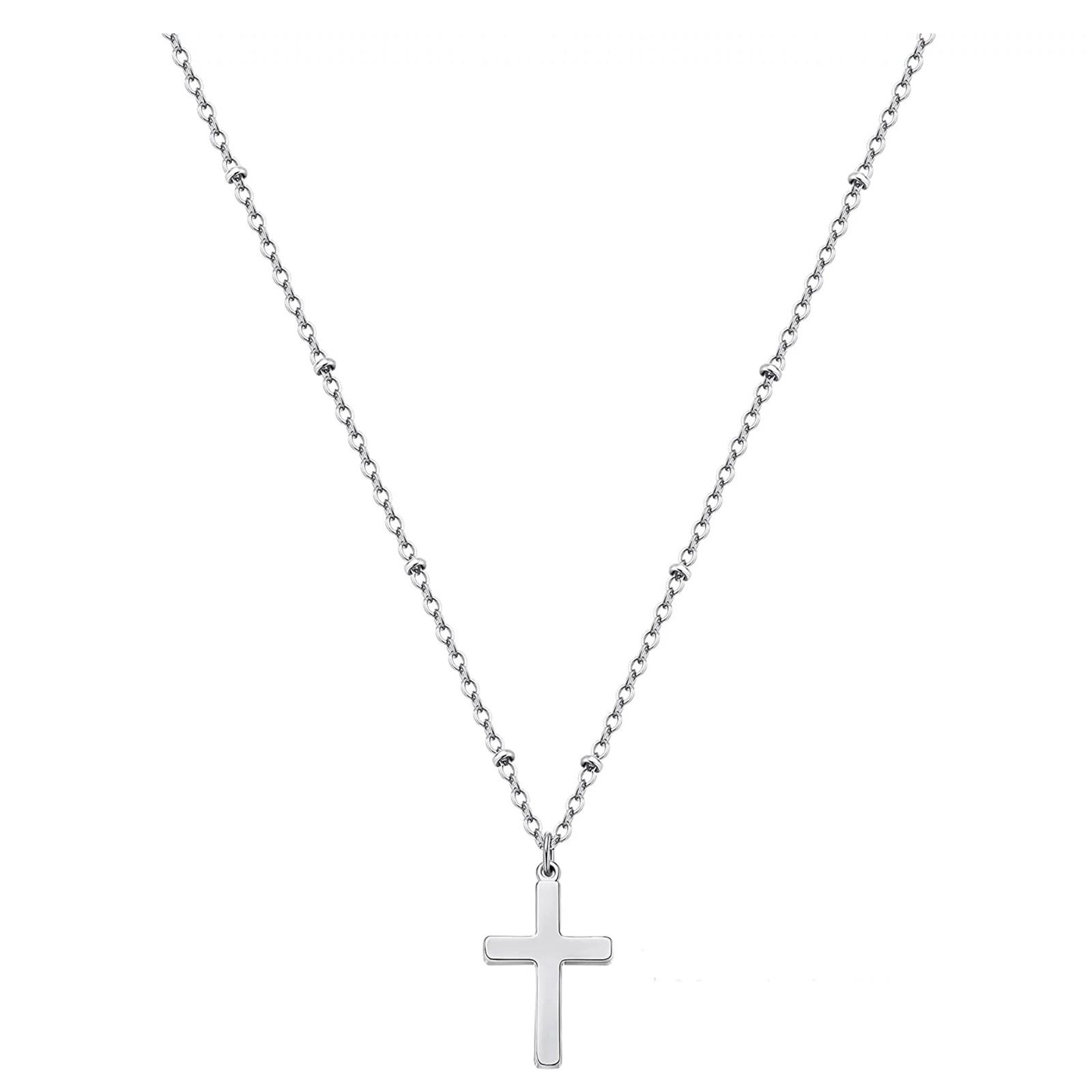 

Крест-кулон-колье, ожерелье, красивые подарки, ожерелье для женщин и девочек One Size серебряный